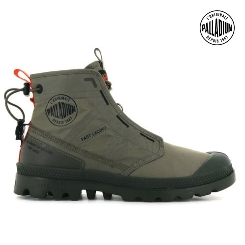 Bottes Palladium Pampa Travel Lite Femme Vert Olive | FR VBI680E